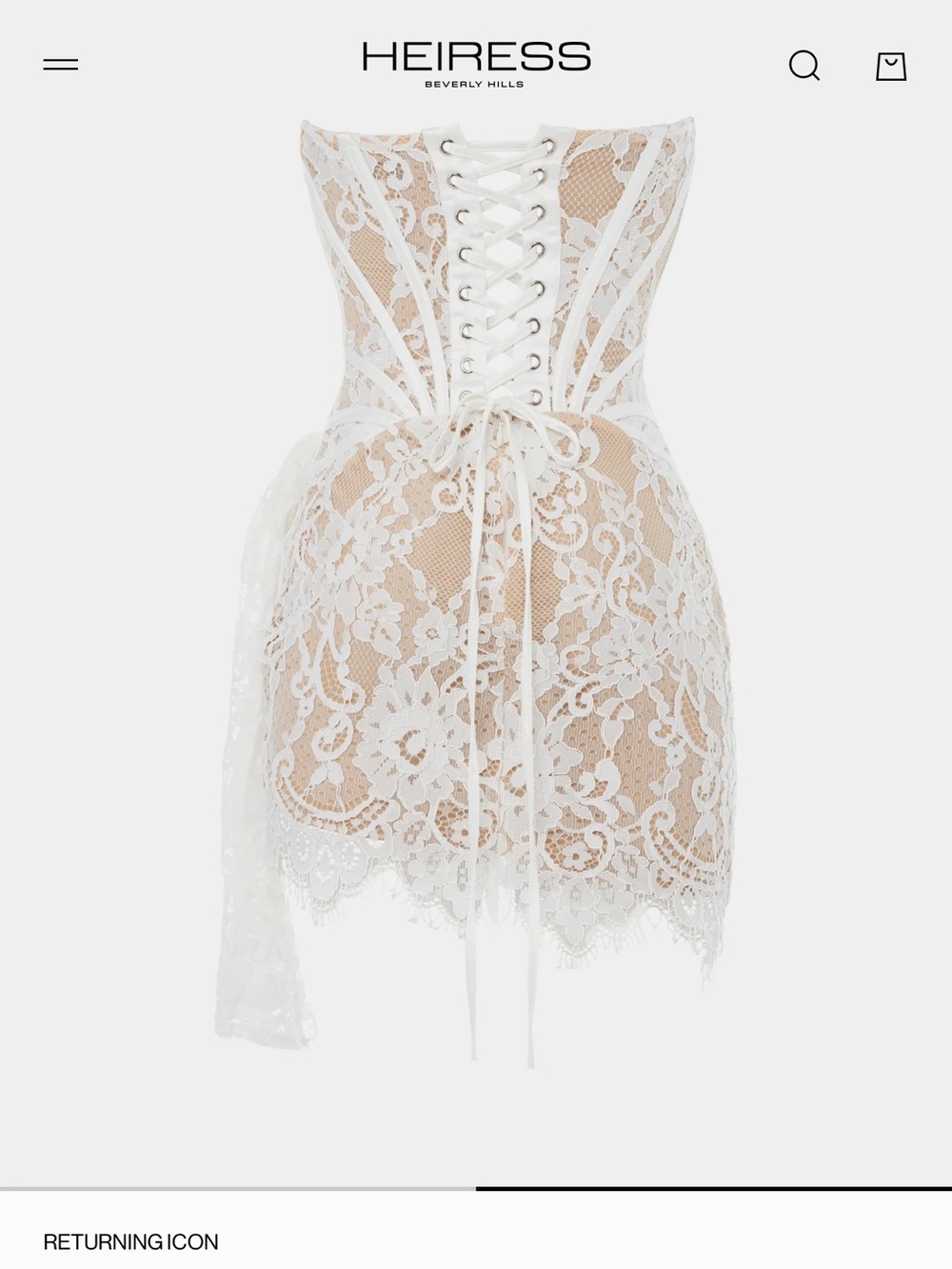 Lace Corset Mini Dress in White